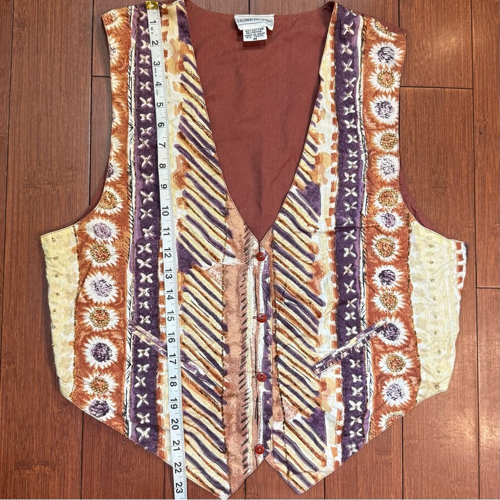 Women's Multicolor Patterned Vest - Picture 7 of 7